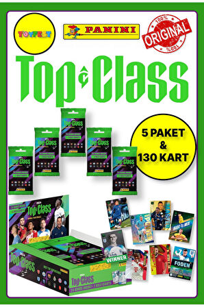 Panini Fifa Top Class 2024 Fat Pack Futbolcu Kartları +5 Paket (120 Adet Kart + 10 Holo Giants Kart)