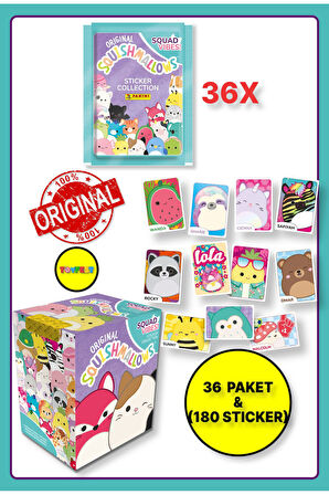 Panini Squishmallows Sticker Çıkartma - 36 Paket ( 180 Adet Sticker )