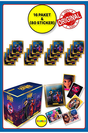 Panini Miraculous Mucize Uğur Böceği Sticker Çıkartma - 16 Paket ( 80 Adet Sticker )