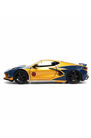Marvel X - Men Wolverine & 2020 Chevrolet Corvette Stingray Model Araba 1:24
