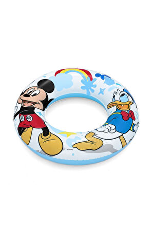 Mickey Mouse Disney Figürlü Deniz Havuz Çocuk Yüzücü Simit - (3 - 6 Yaş Arası) - 56 cm