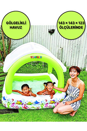 Gölgelikli Havuz 143 x 143 x 123 - 240 Litre