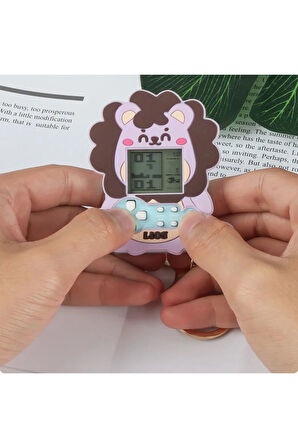 Pastel Renkli Yumuşak Silikon Kılıflı Mini Tetris Konsol Oyunlu Anahtarlık