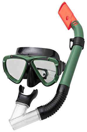 Mira Maske Snorkel Set Dalış Maskesi Deniz Havuz Yüzücü Gözlüğü Gözlük Maske- Yeşil- (14 Yaş Üstü ) 24053