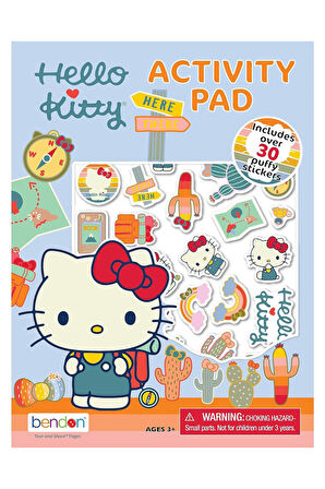 Hello Kitty Kabarık Çıkartmalı Aktivite Oyunlu Pad - 30 + Sticker