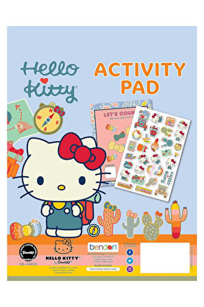 Hello Kitty Kabarık Çıkartmalı Aktivite Oyunlu Pad - 30 + Sticker