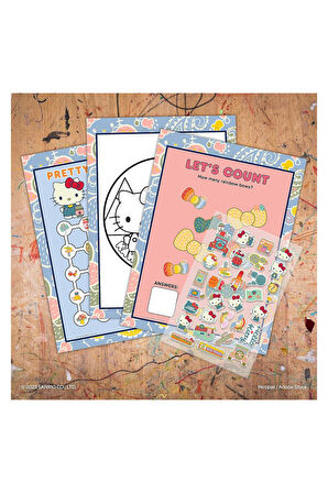 Hello Kitty Kabarık Çıkartmalı Aktivite Oyunlu Pad - 30 + Sticker