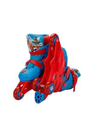 Spiderman Desenli Inline 3 Tekerlekli Paten - (29 - 32 Numara için Ayarlanabilir)