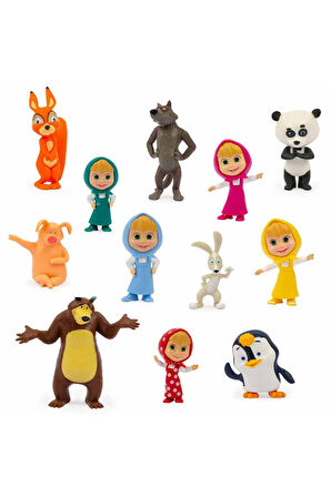 Masha and The Bear Masha ile Koca Ayı Çizgi Film Karakterlerinden Sürpriz Paket Figür - 1 ADET