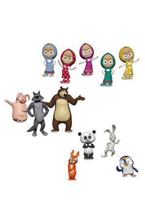 Masha and The Bear Masha ile Koca Ayı Çizgi Film Karakterlerinden Sürpriz Paket Figür - 1 ADET