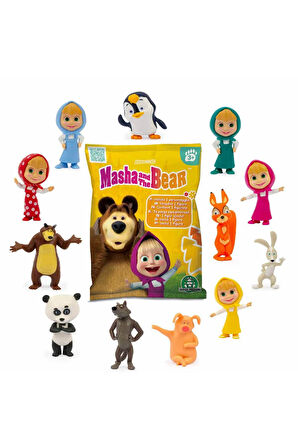 Masha and The Bear Masha ile Koca Ayı Çizgi Film Karakterlerinden Sürpriz Paket Figür - 1 ADET