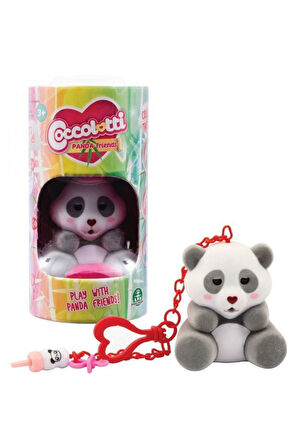 Coccolotti Interaktif Sesli Ve Işıklı Sevimli Pandalar Anahtarlık & Çanta Aksesuarı - Siyah Panda