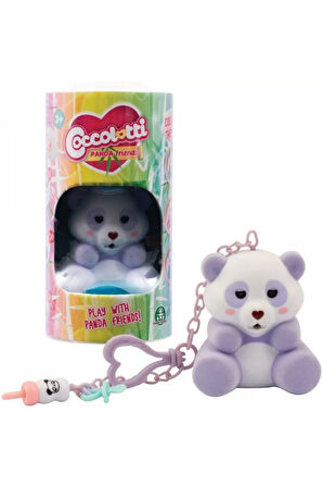 Coccolotti İnteraktif Sesli ve Işıklı Sevimli Pandalar Anahtarlık & Çanta Aksesuarı - Mor Panda