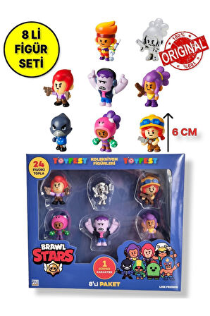 Brawl Star 8 Li Figür Seti - Model 3 - (AMBER CROW)