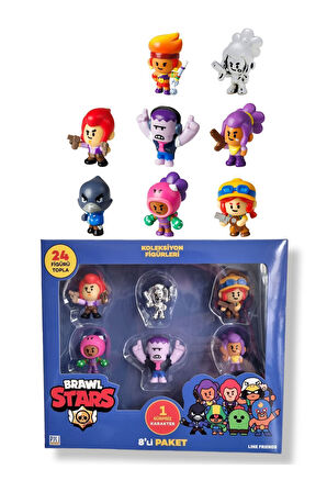 Brawl Star 8 Li Figür Seti - Model 3 - (AMBER CROW)