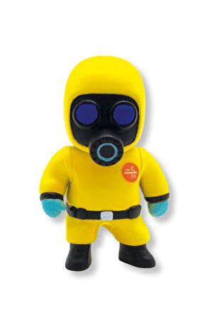 Stumble Guys Seri 1 - 3D Mini 3 lü Figür Seti - 3 ADET Megalodon Hazmat NBC Glowman - 5 cm