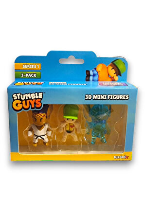Stumble Guys Seri 1 - 3D Mini 3 lü Figür Seti - 3 ADET Sensei Inside Out Frozen Valkyrie - 5 cm