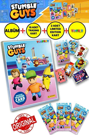 Panini Stumble Guys Koleksiyon Kartları Albüm Dergisi (18 Adet Kart + 2 Limited Edition Kart)