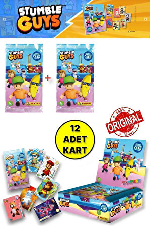 Panini Stumble Guys Koleksiyon Kartları - Çoklu Set - 2 PAKET (12 Adet Kart)
