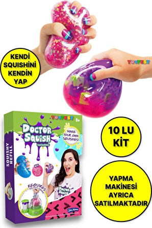 Doctor Squish - Squishy Pack Refill V2- 10 Balloons+ Clips Yedek Squishy Paketi V2- 10 Balon + Klips