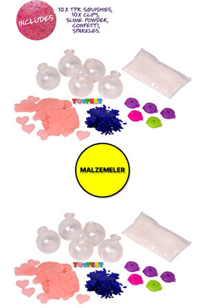 Doctor Squish - Squishy Pack Refill V2- 10 Balloons+ Clips Yedek Squishy Paketi V2- 10 Balon + Klips