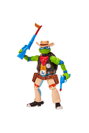 TMNT Aksesuarlı Ninja Kaplumbağalar Mutant Figürü - COWBOY LEO Desperado in Disguise - 20 CM