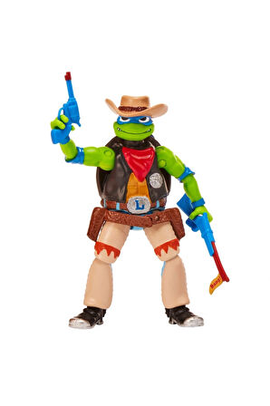 TMNT Aksesuarlı Ninja Kaplumbağalar Mutant Figürü - COWBOY LEO Desperado in Disguise - 20 CM