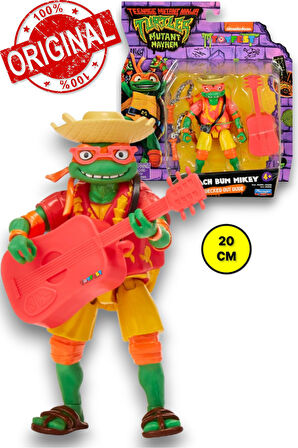 TMNT Aksesuarlı Ninja Kaplumbağalar Mutant Figürü - BEACH BUM MIKEY Decked Out Dude - 20 CM