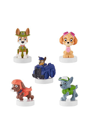 Paw Patrol Damgalı Mühürlü 5 li Figür Seti ( Tracker - Chase - Rocky - Skye - Zuma ) 4 - 7 CM