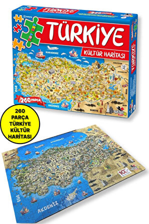 260 Parçalı Türkiye Kültür Haritası Eğitici Puzzle Yapboz