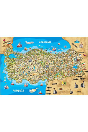 260 Parçalı Türkiye Kültür Haritası Eğitici Puzzle Yapboz