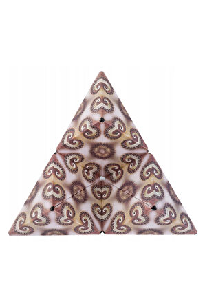 3 Boyutlu Stress Giderici Manyetik Geometrik Mozaikli Mıknatıslı Akıl Zeka Rübik Küp - Kahverengi