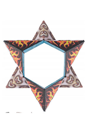 3 Boyutlu Stress Giderici Manyetik Geometrik Mozaikli Mıknatıslı Akıl Zeka Rübik Küp - Kahverengi