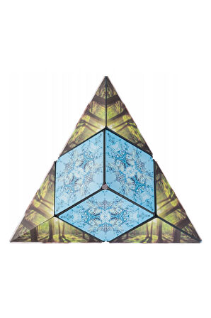 3 Boyutlu Stress Giderici Manyetik Geometrik Mozaikli Mıknatıslı Akıl Zeka Rübik Küp - Kahverengi