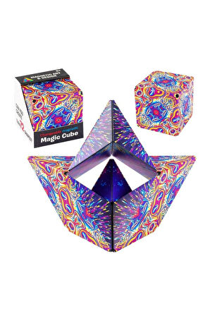 3 Boyutlu Stress Giderici Manyetik Geometrik Mozaikli Mıknatıslı Akıl Zeka Rübik Küp - Renkli