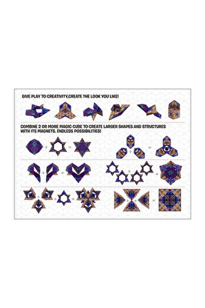 3 Boyutlu Stress Giderici Manyetik Geometrik Mozaikli Mıknatıslı Akıl Zeka Rübik Küp - Renkli