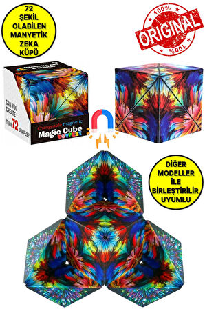 3 Boyutlu Stress Giderici Manyetik Geometrik Mozaikli Mıknatıslı Akıl Zeka Rübik Küp - Renkli - 2