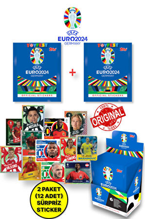 ALMANYA EURO 2024 Avrupa Şampiyonası Match Attax - 2 ADET Futbolcu Sticker Paketi (12 Adet Sticker)