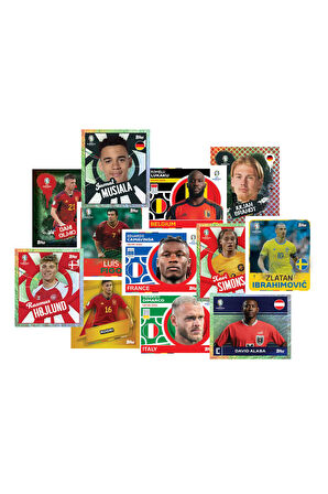 ALMANYA EURO 2024 Avrupa Şampiyonası Match Attax - 2 ADET Futbolcu Sticker Paketi (12 Adet Sticker)