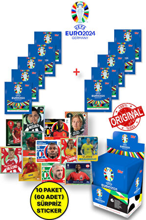 ALMANYA EURO 2024 Avrupa Şampiyonası Match Attax - 10 ADET Futbolcu Sticker Paketi (60 Adet Sticker)