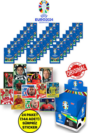 ALMANYA EURO 2024 Avrupa Şampiyonası Match Attax- 24 ADET Futbolcu Sticker Paketi (144 Adet Sticker)
