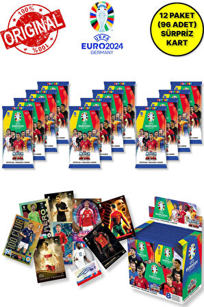 ALMANYA EURO 2024 Avrupa Şampiyonası Match Attax - 12 ADET Futbolcu Kart Paketi (96 Adet Kart)