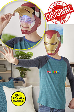 Iron Man Işıklı Flip Up Mask Brown - Elektronik  Maske
