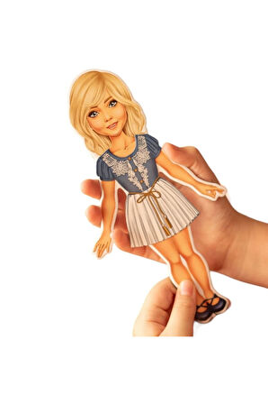 Lizzy Games Mıknatıslı Kız Giydirme Eğitici Oyun Seti - 2 Model Bebek 21 CM + 45 Parça Kıyafet Aks.