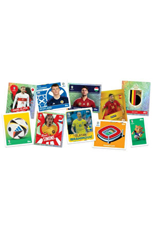 ALMANYA EURO 2024 Avrupa Şampiyonası Match Attax - Resmi Futbolcu Mini Tin Stickers Metal Kutu