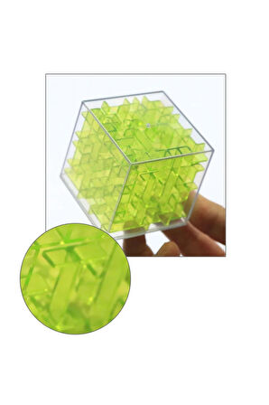 Demir Bilyeli Labirent Zeka Küpü Akıl Küpü Küp - Yeşil