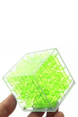 Demir Bilyeli Labirent Zeka Küpü Akıl Küpü Küp - Yeşil