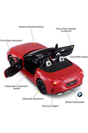 BMW Z4 Uzaktan Kumandalı Işıklı Lisanslı Araba - Kırmızı - 1:14