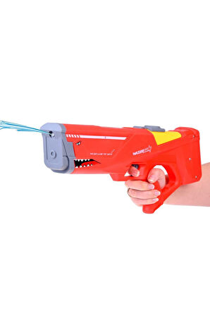 USB ile Şarj Olabilen 550 ML Su Hazneli Uzun Menzilli Elektronik Su Tabancası 43 cm - Kırmızı