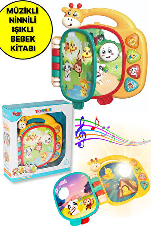 Müzikli Ninnili Işıklı Zürafa Modelli İnteraktif Eğitici Bebek Elektronik Kitabı - ( 1 - 3 Yaş )